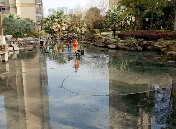 永定景观池淤泥清理